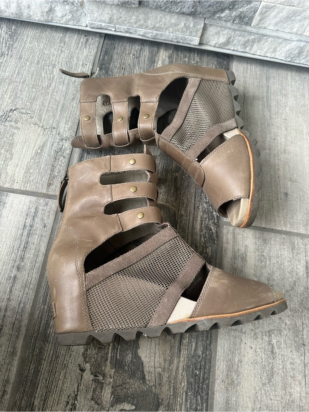 SOREL Joanie Gladiator Wedge Sandals Size Us 10 - Picture 6 of 14